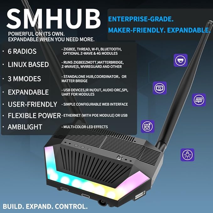 SMLIGHT SMHUB Zigbee Smart Home Integrated Device Controller Coordinator Matter - Image 3