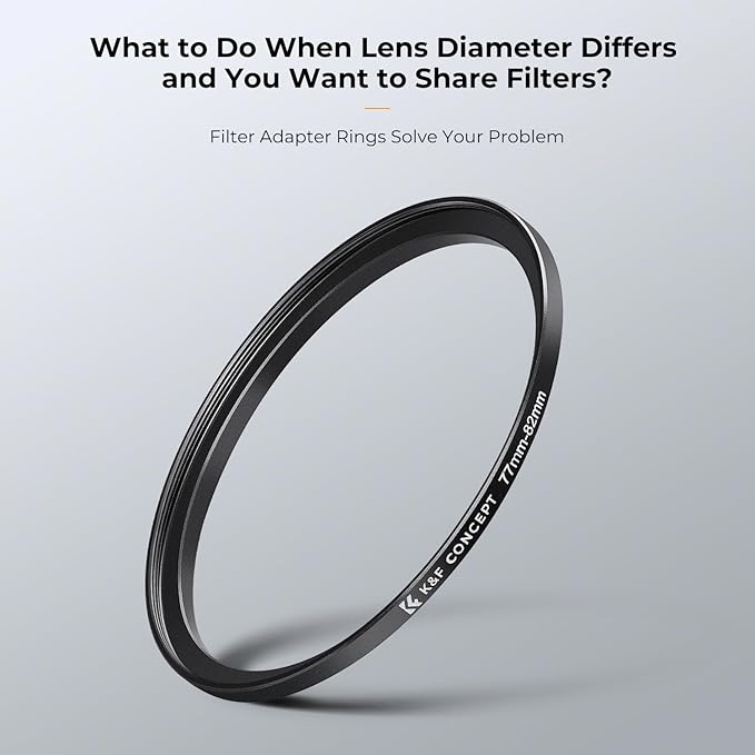K&F CONCEPT 18 Pieces Filter Ring Adapter Set, Camera Lens Filter Metal - Image 3
