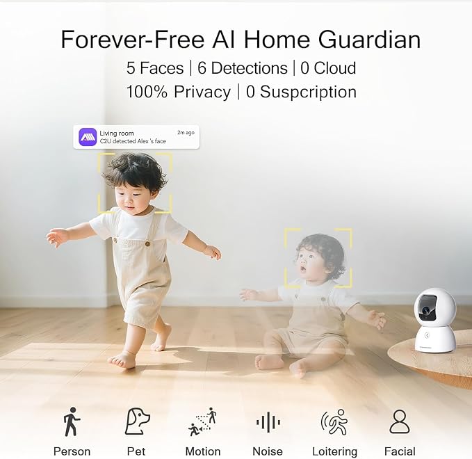 3K 5G Wi-Fi Security Camera Indoor, Backup Battery - Image 5