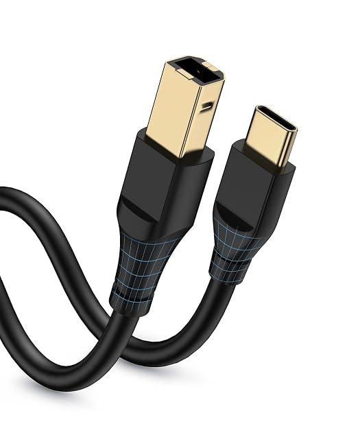 Printer Cable 3ft, Scanner USB C to USB B Cable by Bordsek