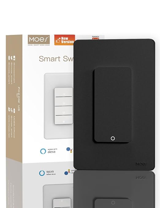 MOES 2nd Generation Wi-Fi Smart Light Switches, Neutral Wire Required, by MOES