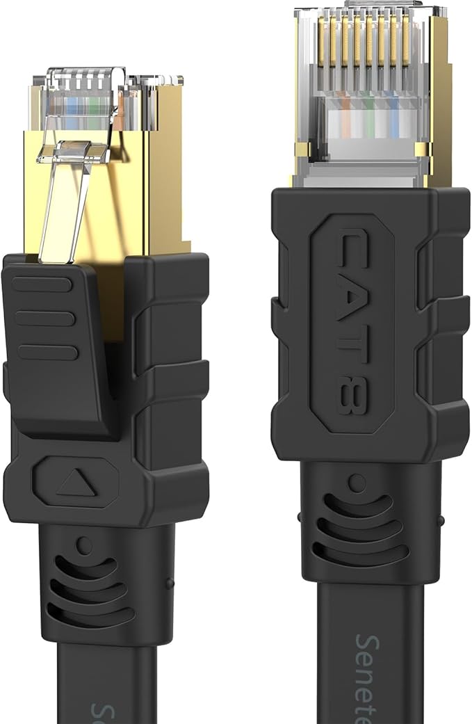 Senetem Cat 8 Ethernet Cable 20FT, High Speed 40Gbps 2000Mhz Flat Internet by Senetem
