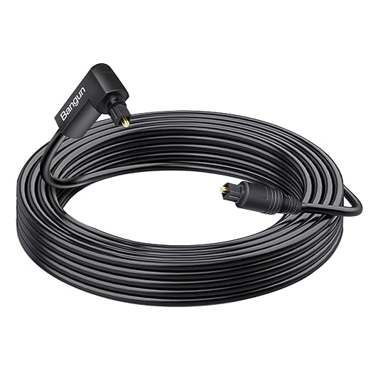 90 Degree Optical Audio Cable 50 feet, Slim Digital Audio Optical Cable by Bangun