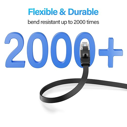 Cat 6 Flat Ethernet Cable 75 FT, UTP 10Gbps High-Speed Cat6 Ethernet Cable - Image 4