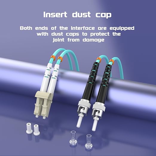 LC/UPC to ST/UPC Fiber Patch Cable OM3 164ft/50meters, 10Gb/Gigabit MultiMode - Image 6