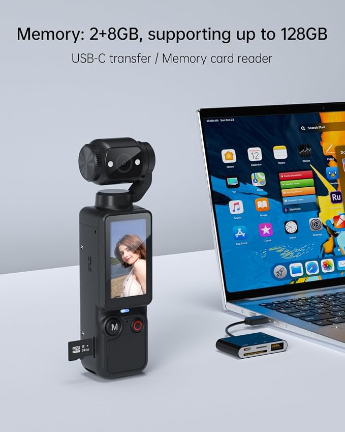 Vlogging Camera with 180° Rotating Lens, Pocket Body Camera with Audio & Video - Image 7