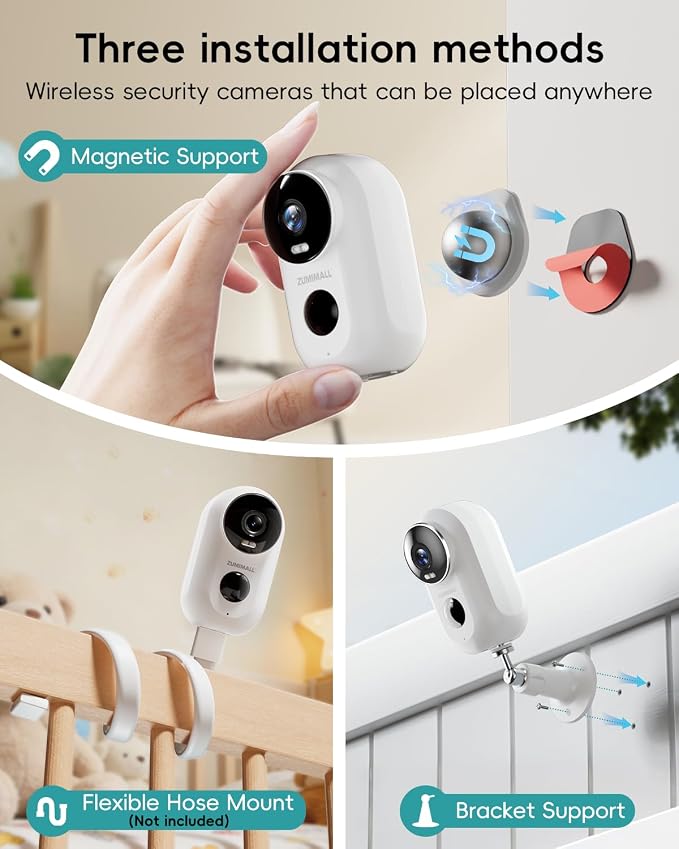 ZUMIMALL Security Cameras Wireless Outdoor, 2 Packs, 2K Cameras - Image 2