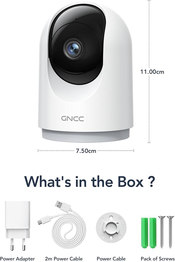 GNCC 2K Cameras for Home Security-Indoor Pan/Tilt Cameras for Baby Monitor/Pet - Image 8