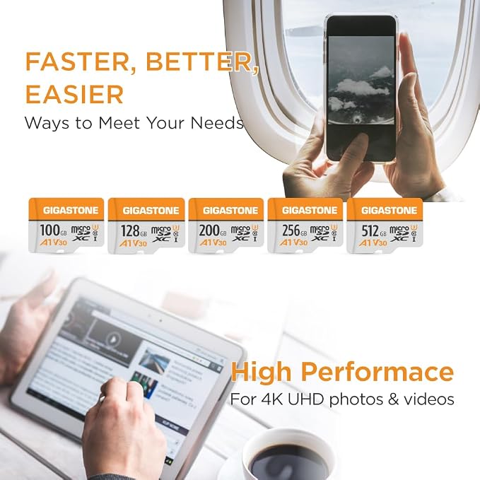 GIGASTONE 100GB Micro SD Card A1 V30, 4K Video Recording, Compatible - Image 4