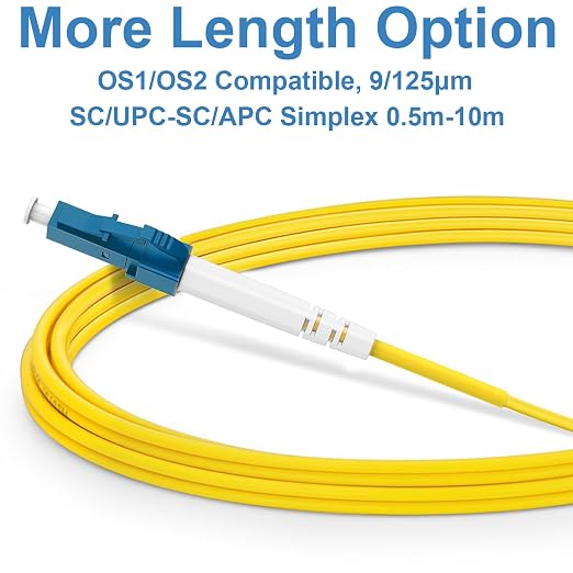 FLYPROFiber- LC/UPC to SC/APC Fiber Optic Internet Cable, OS2 0.5M/1.6ft Single - Image 3