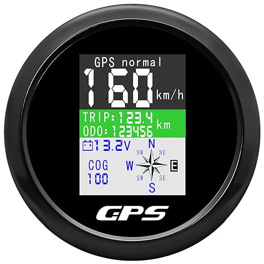 GPS Speedometer 3-3/8" 85mm Boat GPS Speedometer Odometer Waterproof White by MAIMEIMI