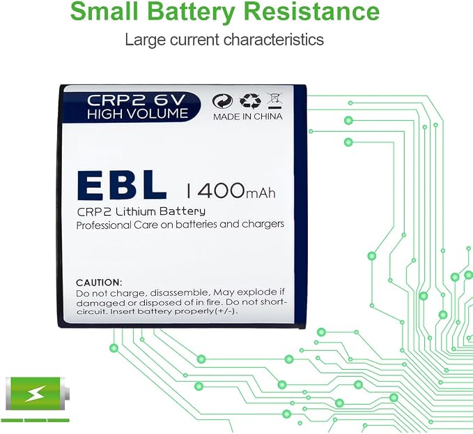 EBL CR-P2 Lithium Photo Battery 6V 1400mAh | Compatible - Image 5