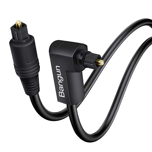 90 Degree Optical Audio Cable, Slim Digital SPDIF Audio Optical Cable, 360 by Bangun