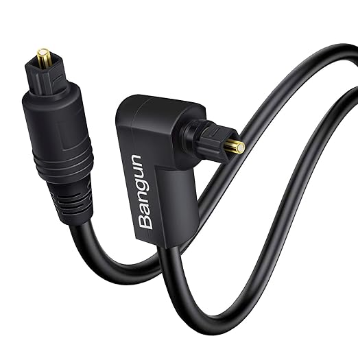 90 Degree Optical Audio Cable, 15ft Optical Cable, Slim Optical Digital Audio by Bangun