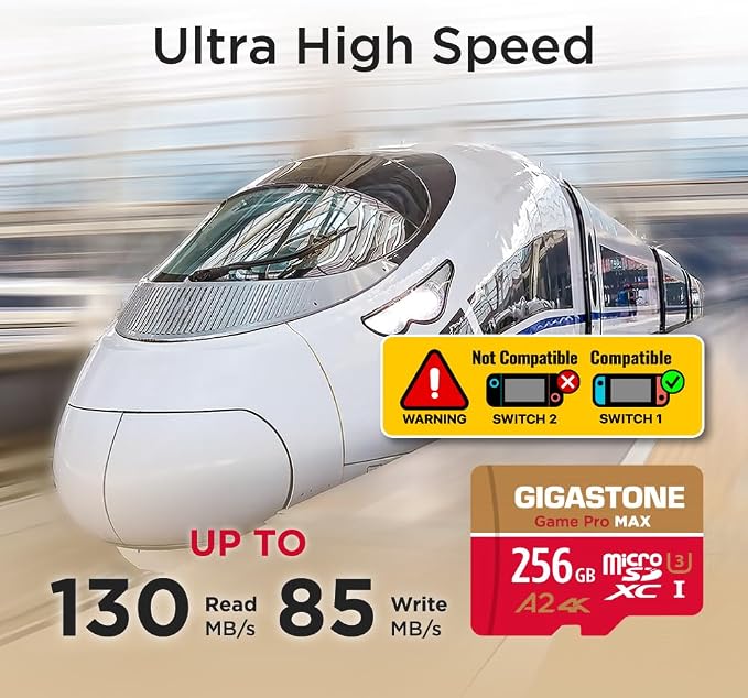 【For Switch 1 Only】GIGASTONE 256GB Micro SD Card, 4K Game Pro MAX, A2 V30 - Image 3
