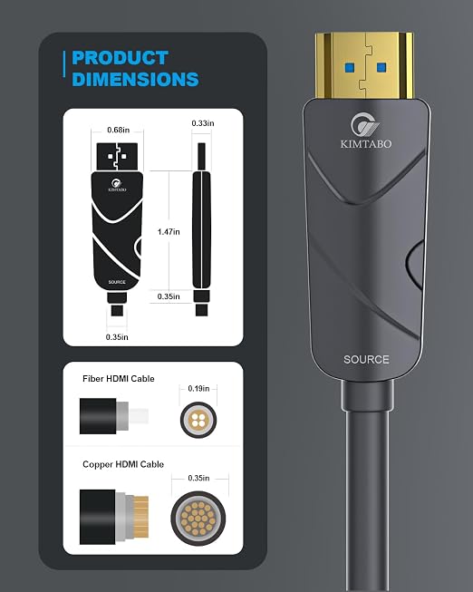 4K HDMI Cable 75 ft，Fiber Optic HDMI Cord, Ultra High Speed Uni-Directional - Image 4
