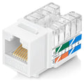 Everest 90° Angled RJ45 Cat6 Keystone Jacks 50-Pack in White by EverestMediaSolutions