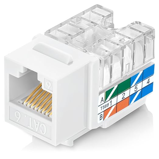 Everest 90° Angled RJ45 Cat6A Keystone Jacks 100-Pack in White - Image 8