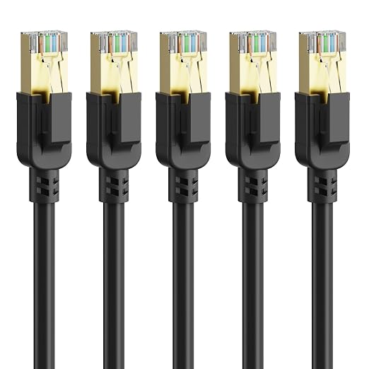 Cat 8 Ethernet Cable 5 ft-5Pack, RJ45 40Gbps 2000Mhz Patch Cord, Indoor&Outdoor by Dacrown