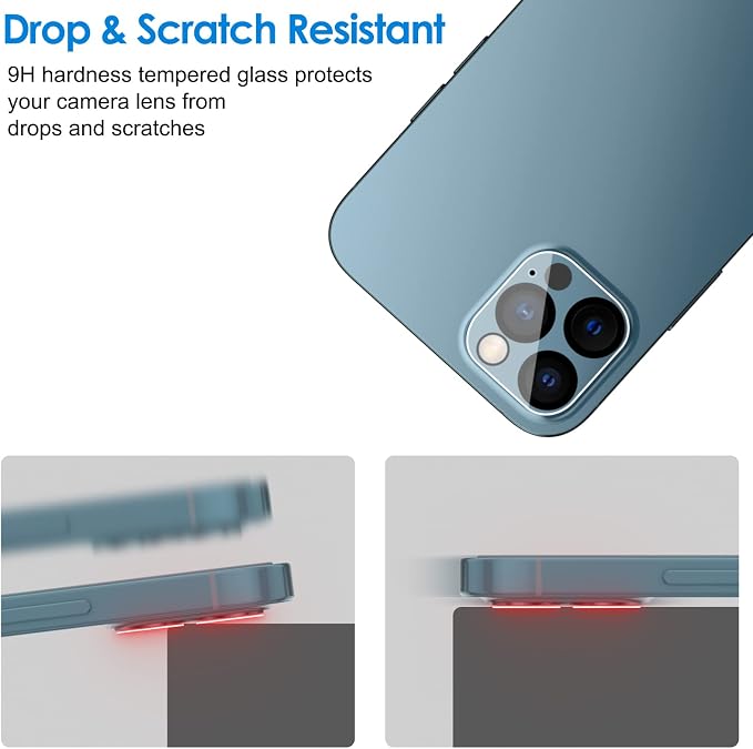 JETech Camera Lens Protector for iPhone 12 Pro Max 6.7-Inch, 9H Tempered Glass - Image 7