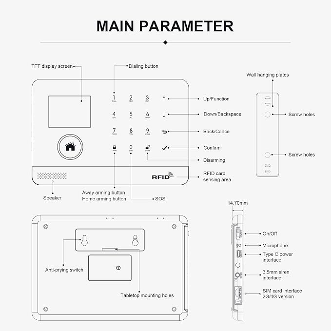 LWOHSI Alarm System for Home Security, 4G GSM/WiFi Wireless Home Alarm System - Image 9