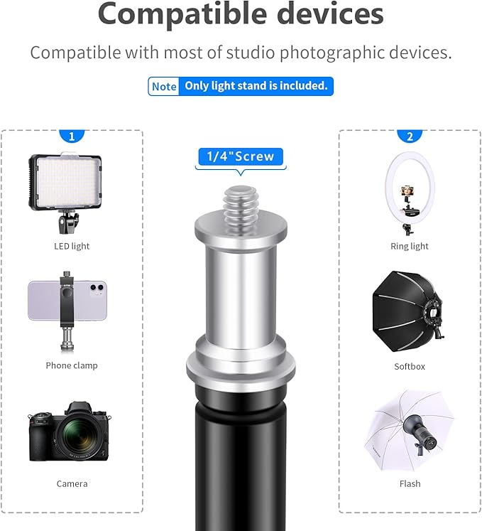 Neewer 6.23 Feet/190CM Aluminum Light Tripod Stands - Image 5