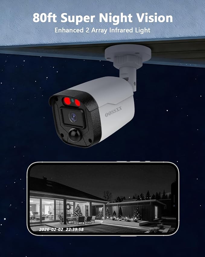 {2026 Update} 5MP Wired Security Camera System Outdoor, 8CH DVR - Image 6
