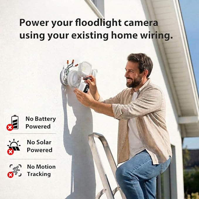 2K Hardwired Flood Light Camera, 3500LM Dual-Head Outdoor Security Camera - Image 2