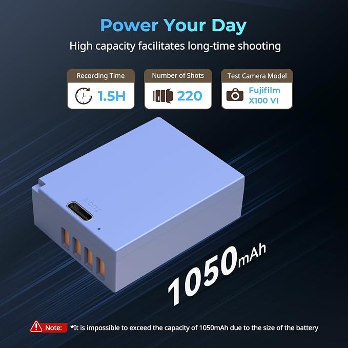 SMALLRIG NP-W126S Battery, 1050mAh Replacement USB-C Battery - Image 2