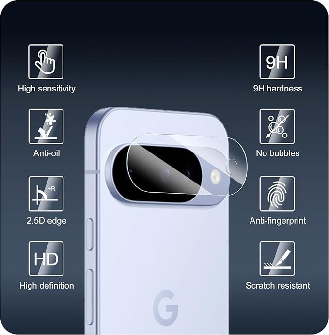 4-Pack Camera Lens Protector for Google Pixel 10, Tempered Glass Camera Cover - Image 3