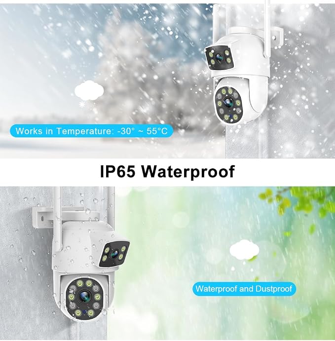 EVERSECU Dual Lens Linkage 6MP WiFi PTZ Security Camera Outdoor, 360° View - Image 7