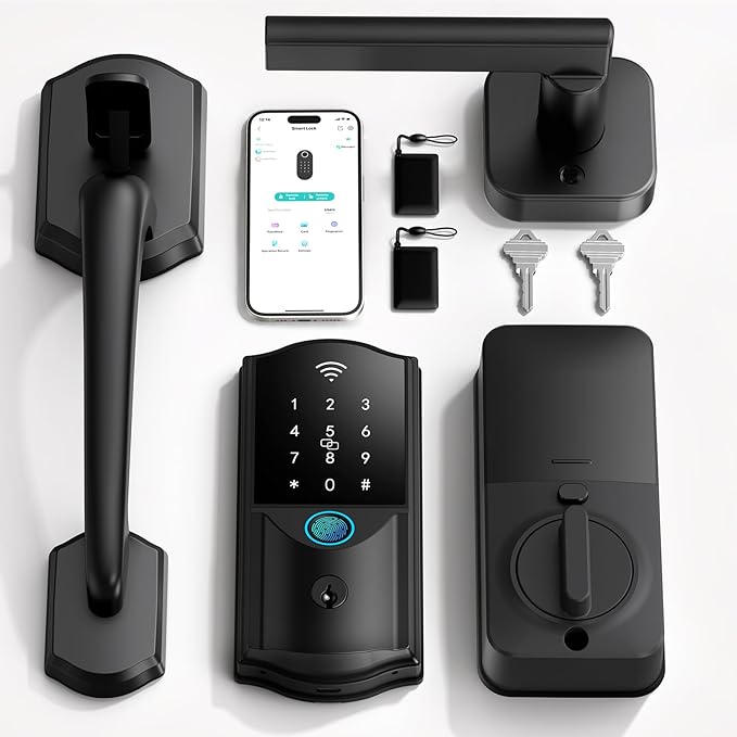 Built-in WiFi Smart Lock with Handle Set by Unknown