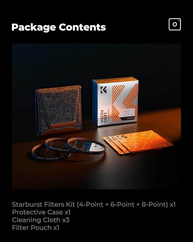 K&F CONCEPT 62mm Star Filters Kit 4 Points 6 Points 8 Points Cross Screen - Image 7