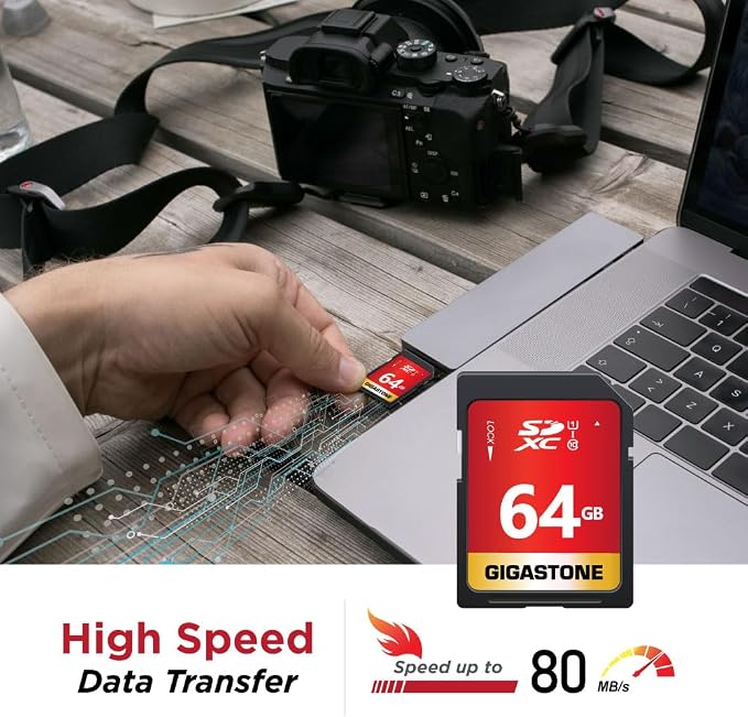 GIGASTONE 64GB SD Card 10-Pack UHS-I U1 Class 10 SDXC Memory Card High Speed - Image 3