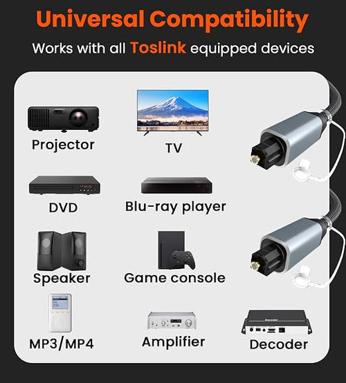 10FT-Toslink Optical Audio Cable Compatible - Image 2