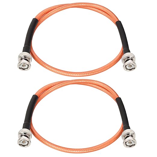MOOKEERF RG142 BNC Male to BNC Male Coaxial Cable 2FT 2PCS 50 ohm Ultra Low Loss by MOOKEERF