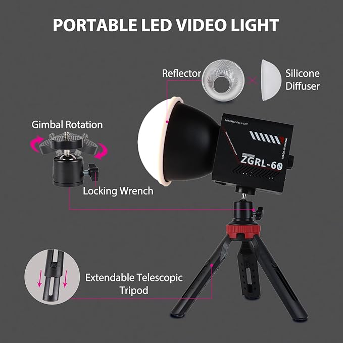 60W COB LED Video Light Handheld Portable - Image 2