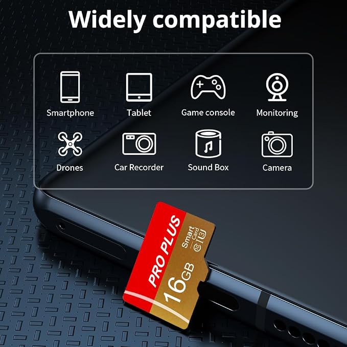 2 Pack Memory Card 16GB with Adapter, High Speed TF Card, UHS-I C10 A1 Memory - Image 2