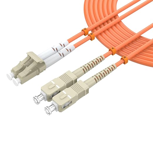 Multimode Duplex OM1 Fiber Patch Cable LC/UPC to SC/UPC 30M/98.4FT Fiber Optic by lidkew