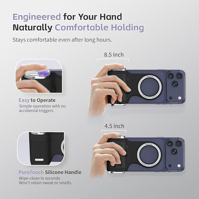 COMITOK Magnetic Camera Grip for iPhone 17 Pro, No App Needed for iOS26 System - Image 4