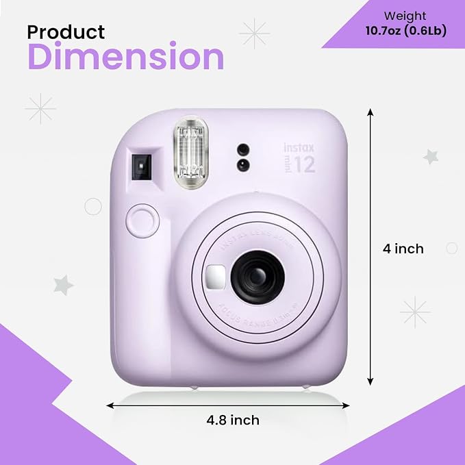 Fujifilm INSTAX MINI 12 Blue Bundle 2025, Lilac Purple) - Image 5