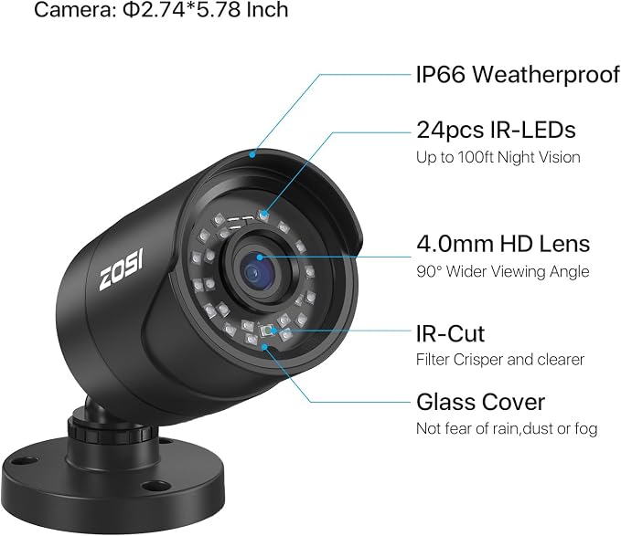 ZOSI 5MP 3K Lite CCTV Security Camera System - Image 8
