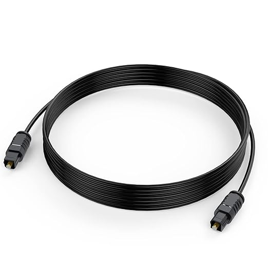 Optical Audio Cable 10 feet, Digital Optical Audio Cable Ultra Thin Cord by DteeDckDirect
