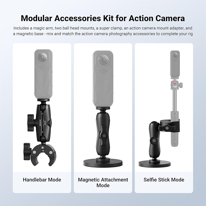 NEEWER Motorcycle Bicycle Handlebar Clamp Holder Magnetic Car Mount Accessories - Image 2