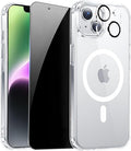 for iPhone 14 Case Clear with Privacy Screen Protector and Full Camera by ZOZDOKG