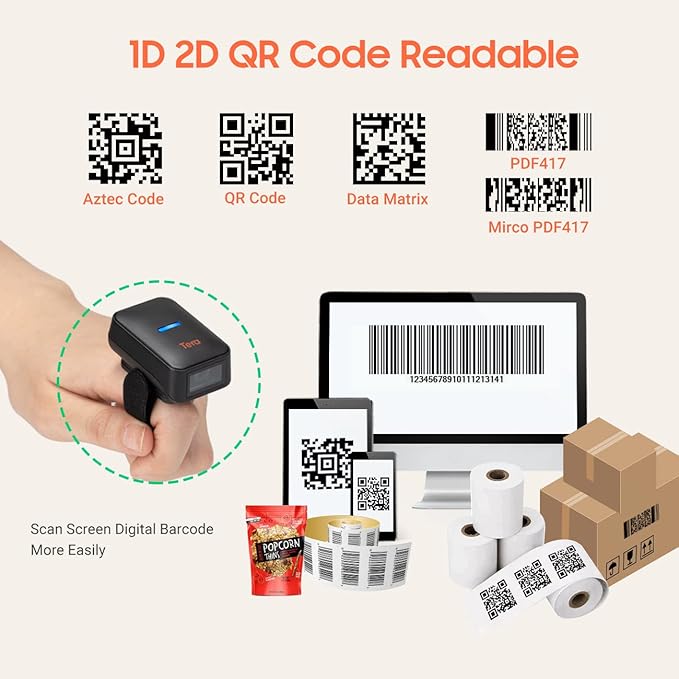 Tera Pro Extreme Performance 1D 2D QR Wireless Ring Barcode Scanner - Image 5
