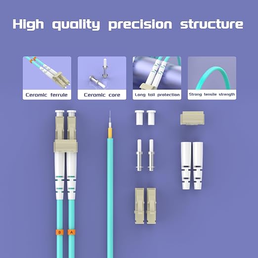 Fiber Patch Cable 17ft/5meters LC/UPC to SC/UPC OM3 10Gb/Gigabit MultiMode - Image 4
