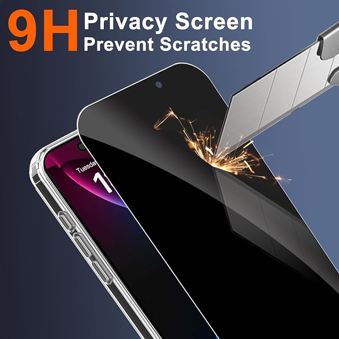 for iPhone 16 Case Clear with Privacy Screen Protector and Full Camera - Image 8