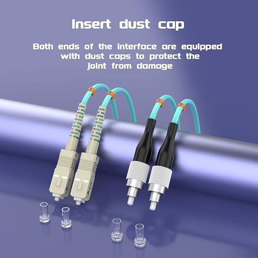 SC/UPC to FC/UPC Fiber Patch Cable OM3 3Meter/10ft 10GB/Gigabit Multimode - Image 6