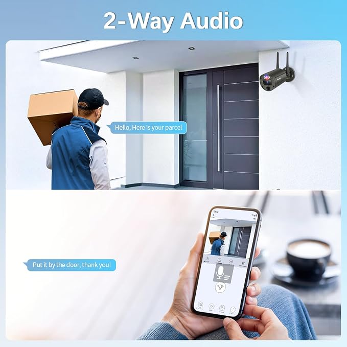 【130° Ultra Wide-Angle】 Wireless Security Camera System, Outdoor WiFi Cameras - Image 4